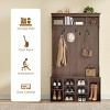 SEVOBAL Freestanding Coat Racks Hall Tree with Bench and Shoe Storage, Versatile Entryway Organizer for Mudroom, Brown, 15.8"*39.4"*70.9" - 4 of 4
