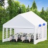Heavy Duty Outdoor Party Tent w/ Removable Sidewalls, Large White Wedding/Event Canopy w/ Steel Frame - 2 of 4