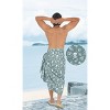HAPPY BAY Men's Pareo Cotton Linen Effect Halloween Costumes Scary Pumpkin Swimwear Cover Up Beach Wrap Summer Sarong One Size Gray, Skull - 3 of 4
