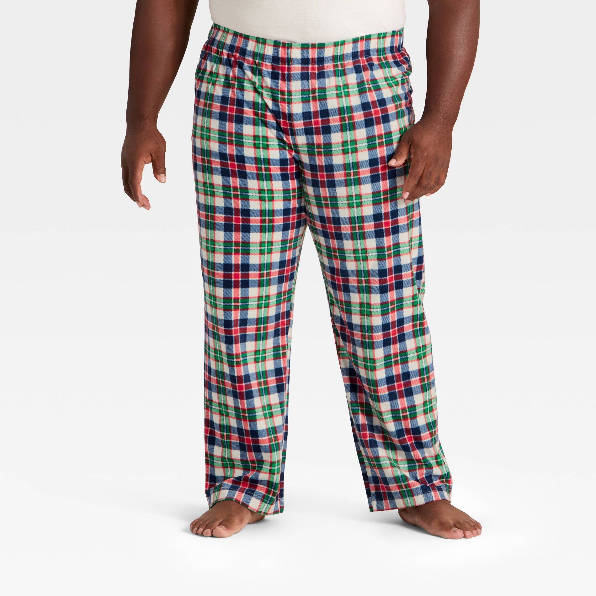 Men's Plaid Microfleece Holiday Matching Family Pajama Pants - Wondershop™