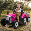 Kids Ride On Tractor,12V Kids Battery Powered Electric Tractor with R/C and Trailer - 2 of 4
