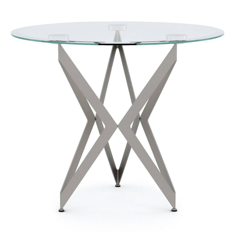 Braylyn Round Glass Top Contemporary End Table Champagne - miBasics, 6 of 7