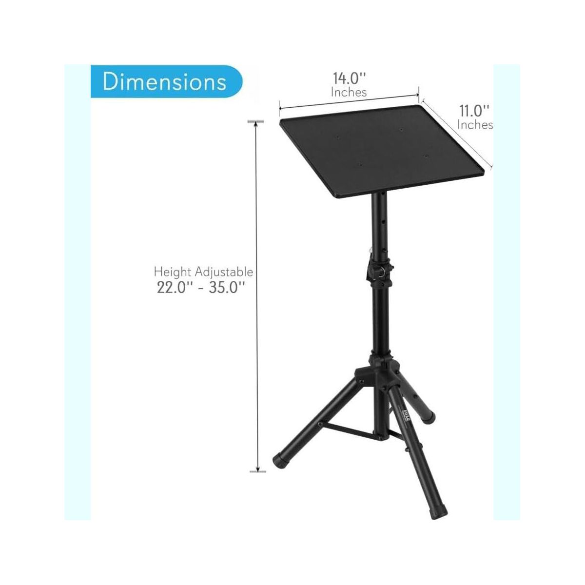 Pyle Universal Laptop / Device Stand - Height Adjustable Tripod Mount for Laptops, Notebooks, Mixers, and DJ Equipment - PLPTS2 - thumbnail 3
