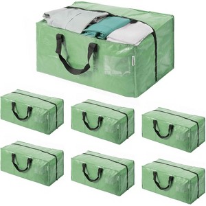 6 Pack Extra Large Moving Bags Zippers & Carrying Handles Backpack Straps, Heavy-Duty Storage Tote Bags - 1 of 4