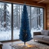 TopComfy Christmas Tree Stands Artificial Christmas Tree Festive Pencil Christmas Tree Cozy Snowy Decor for Living Room, Blue, 35.46"*6.3"*7.88" - 2 of 4