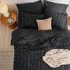 Bedsure | 7 Pcs Bedding Set in Textured White Plaid Seersucker - 3 of 4
