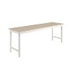3-Piece Dining Table Set for 4, Farmhouse Kitchen Table Set with 2 Benches,Storage Rack and MDF Board Dining Room Table Set,for Restaurant White Oak - 3 of 4