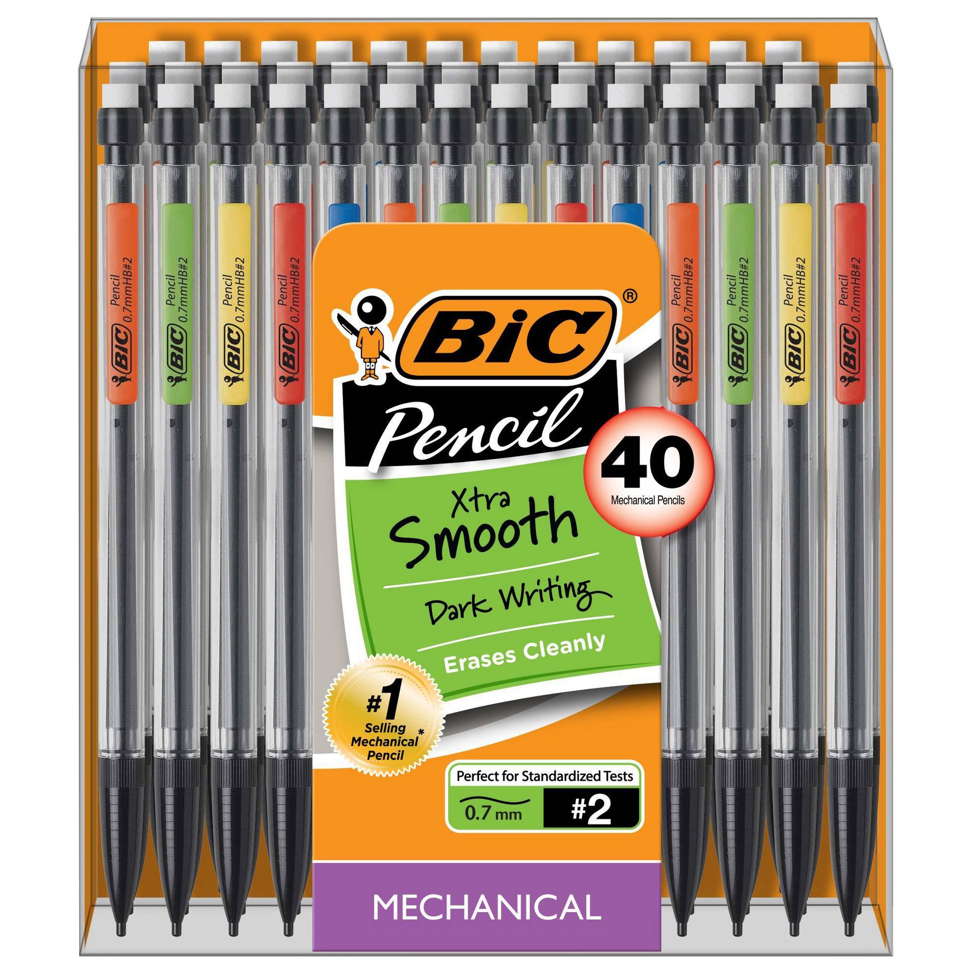 BIC 40pk Xtra Smooth 0.7mm Mechanical Pencils: Back to School Supplies for Classrooms