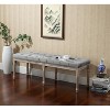 Kumasinova 56" French Vintage Style Entryway Bench,Tufted End of Bed Bench with Carved Details,Window Bench Seat for Bedroom,Living Room,Grey - 4 of 4