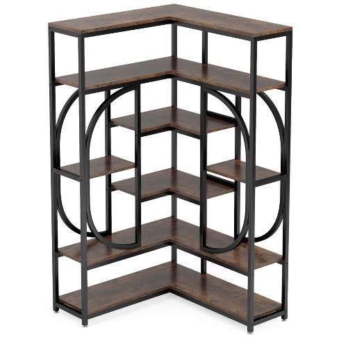 7-Tier Corner Bookshelf Corner Bookcase Storage Display Rack