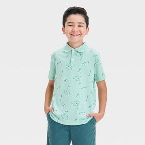 Boys' Short Sleeve Printed Polo Shirt - Cat & Jack™ - 1 of 3
