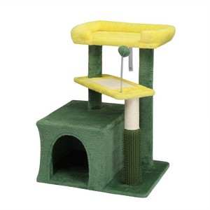 Karl Home 27.5 inch Green Multi-level Cat Tower with Cat Scratching Post and Pad - 1 of 2