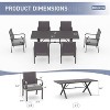 ALAULM Patio Dining Set Outdoor Furniture, Metal Furniture Set Fixed Chairs and Large Table with Umbrella Cutout,for Garden,Porch, Deck, Backyard - 2 of 4