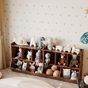 Stylish Wooden Toy Shelf, Toy Storage and Organization Shelf, Double-Layer Children's Bookshelf, - 1 of 4