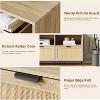 TV Stand for 75 inch TV, Entertainment Center with Storage, 65 Inch TV Console Table with 3 Drawers, Rattan Media Console Cabinet with Metal Legs - 4 of 4