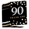 Big Dot of Happiness Adult 90th Birthday - Gold - Birthday Party Thank You Cards (8 count) - 2 of 4