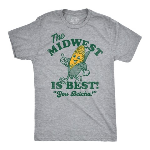 Мужские футболки Crazy Dog T-Shirts, Inc. Mens Funny T Shirts The Midwest Is Best Sarcastic Western Graphic Tee for Men - Crazy Dog Men's T Shirt For Foodies Light Grey M