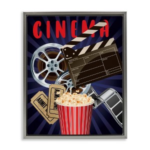 Stupell Industries Cinema Movie Reel Popcorn Entertainment Sign, 17" x 21" - 1 of 4