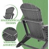 Nasitip Oversized HDPE Adirondack Chair, 36" Folding Outdoor Lounge Chair for Patio, Porch & Pool - 3 of 4