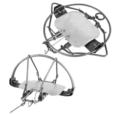 iMountek"2Pcs 7In Animal Snap Trap, Durable Iron Spring Traps for Fox, Raccoon, Rabbit, Skunk, Reusable"Silver