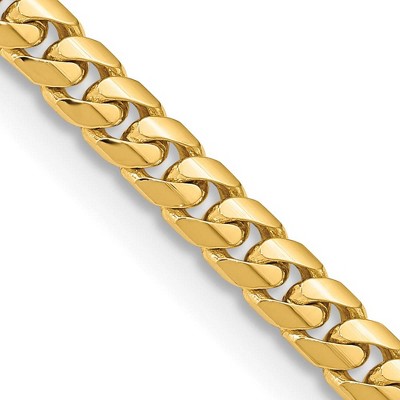 Black Bow Jewelry Men's 5.5mm 14K Yellow Gold Solid Miami Cuban (Curb) Chain Necklace