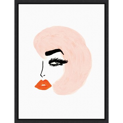Amanti Art Pink Hair Retro Beauty by Kendra Dandy Canvas Wall Art Print Framed 18 x 24-in.