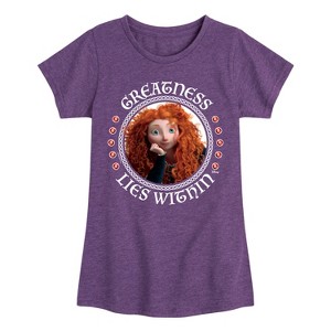 Girls' - Disney - Brave Merida Greatness Lies Within Fitted Short Sleeve Graphic T-Shirt - 1 of 4