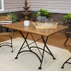 Sunnydaze Chestnut Wood Large Folding Patio Family Dining Table - 31" - Brown - 4 of 4