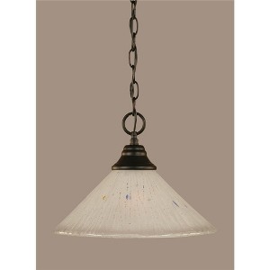 Toltec Lighting Any 1 - Light Pendant in  Matte Black with 12" Frosted Crystal Shade - 1 of 1