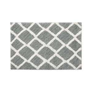 SEVOBAL Bathroom Rugs Bath Mat Rug Home Decor Carpet Shower Mat Home Decor Double Pattern for Shower Room Bathroom Home, Grey, 34"*21"*1.25" - 1 of 4