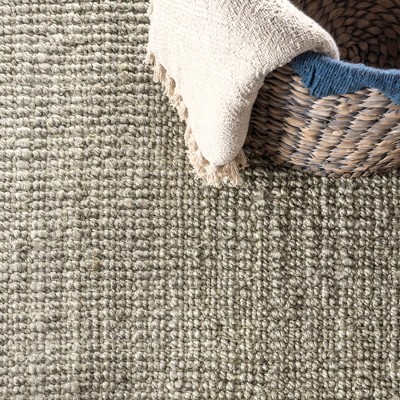 Gray 8' x 10' Handwoven Chunky Jute Area Rug