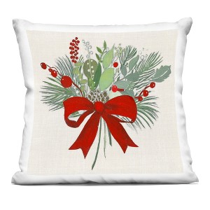 Stupell Industries Merry Berry Bow Indoor Pillow, 18 x 18 - 1 of 3