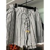 Women's Linen Blend Striped Drawstring Shorts - Cozy Co. - 3 of 3