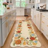 Vintage Floral Scalloped Area Rug Machine Washable Rug Stain Resistant Easy Cleaning Carpet Non Slip Soft Low Pile Folding Floor Cover For Home - 4 of 4