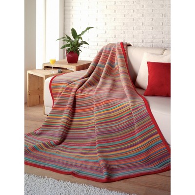 Greenland Home Fashion Sunset Stripe Reversible Accessory Throw Blanket - 50"x60" in Multicolor