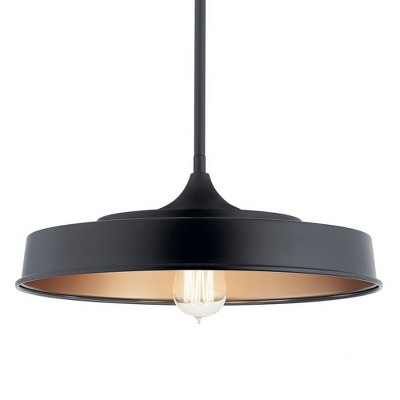 Elias Contemporary Black Glass 16" Semi-Flush Ceiling Light