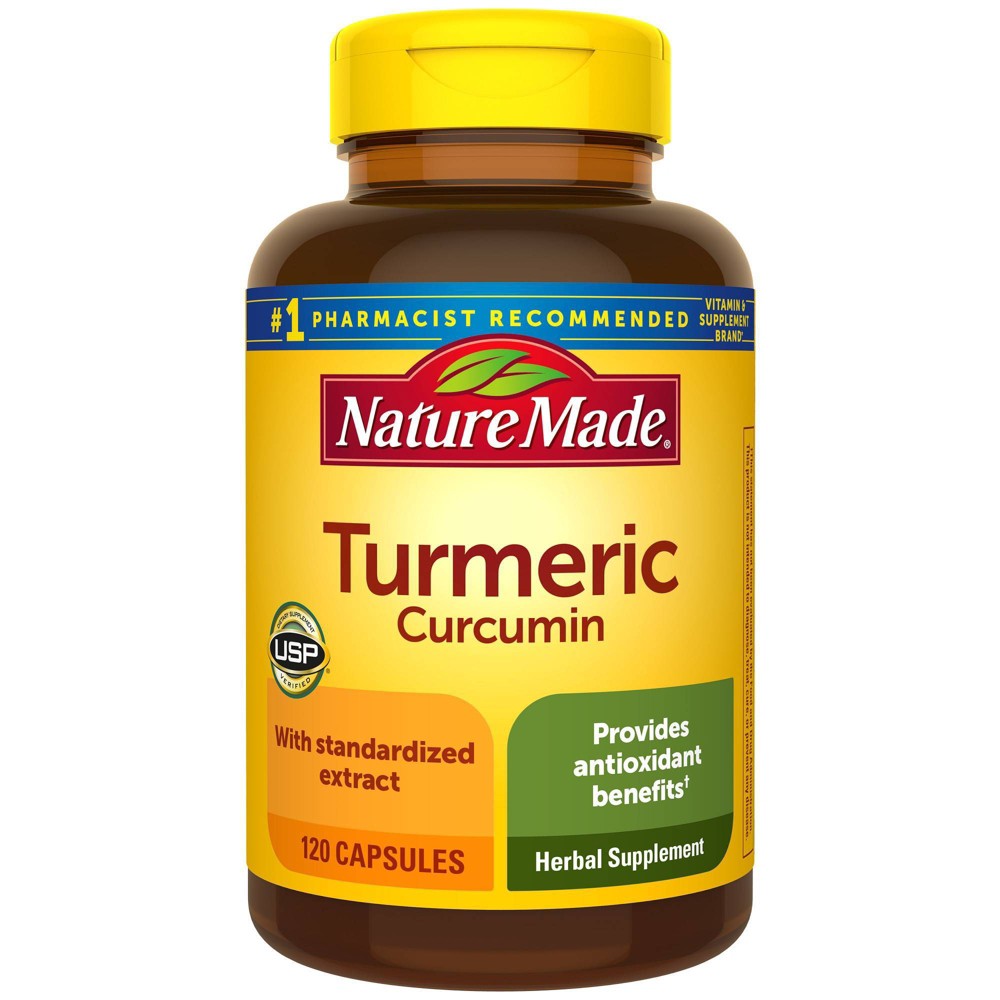Best by Jun/2023// Nature Made Turmeric 500 mg Capsules, 120 Count for Antioxidant Support