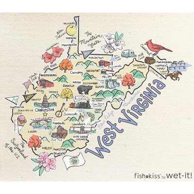 Wet it By Fishkiss State Washcloth-West Virginia