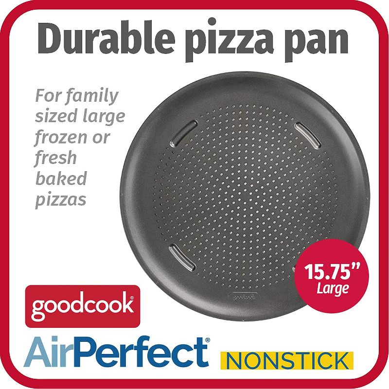 GoodCook AirPerfect 15.75" Insulated Nonstick Carbon Steel Pizza Pan with Holes, 2 of 7