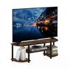 Furinno Wide TV Stand Entertainment Center for TV's up to 55" with Open Bookcases Shelves Amber Pine/Black - 3 of 4