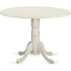 HomeStock 5 PC Dublin kitchen table set-Dining table and 4 wood seat kitchen chairs, Linen White - 4 of 4