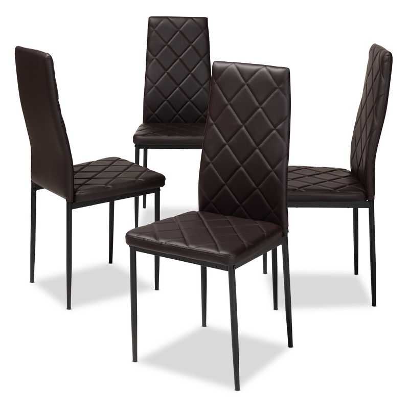 Set of 4 Blaise Modern and Contemporary Faux Leather Upholstered Dining Chairs - Baxton Studio, 1 of 7