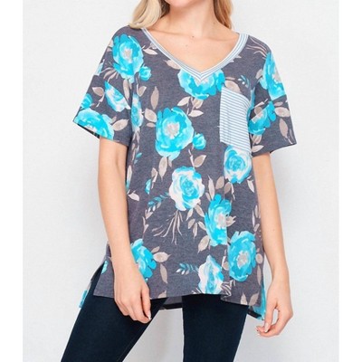 Women's Floral Pocket Top - honeyme
