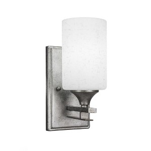 Toltec Lighting Uptowne 1 - Light Sconce in  Aged Silver with 4" White Muslin Shade - 1 of 1