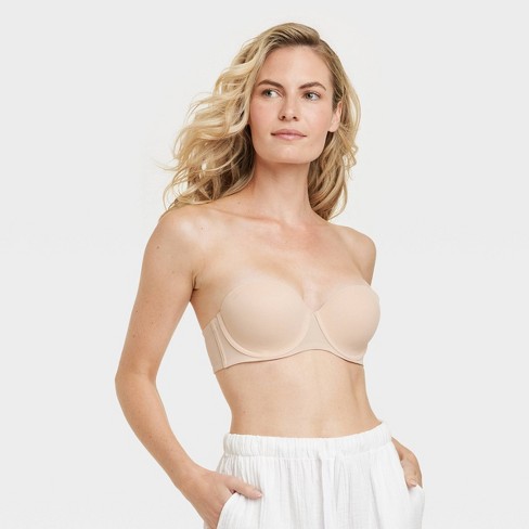 Women's Lightly Lined Strapless Bra - Auden™ Soft Beige 38d : Target