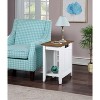 HomeStock End Table with Exposed Power Strip and USB Ports, Stylish Side Table with Storage Shelf for Living Room or Bedroom Decor - 3 of 4