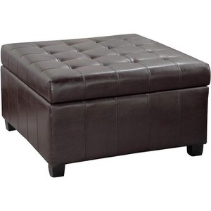 NicBex Storage Ottoman Bench for Bedroom,31 Inch Square Storage Bench with Leather Fabric,Ottoman for Living Room,Bedroom,Entryway,Brown - 1 of 4