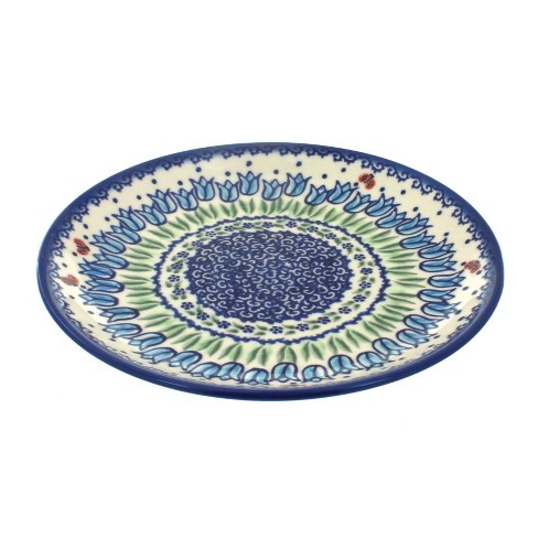 Blue Rose Polish Pottery Garden Tulip Dessert Plate : Target