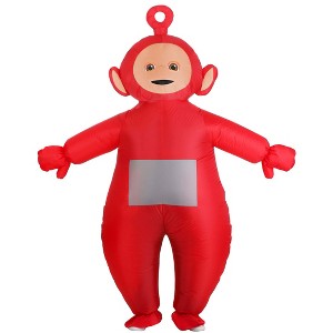 HalloweenCostumes.com One Size Fits Most   Inflatable Po Adult Teletubbies Costume, Red/Gray/Pink - 1 of 4