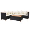 vidaXL Patio Furniture Set Set of 4 Black, Cream White - 3 of 4